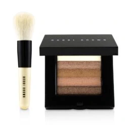 Bobbi Brown Bronze Shimmer Brick Set: Bronze Shimmer Brick Compact + Mini Face Blender Brush (Limited Edition) 2pcs -Bobbi Brown 09302726514 2