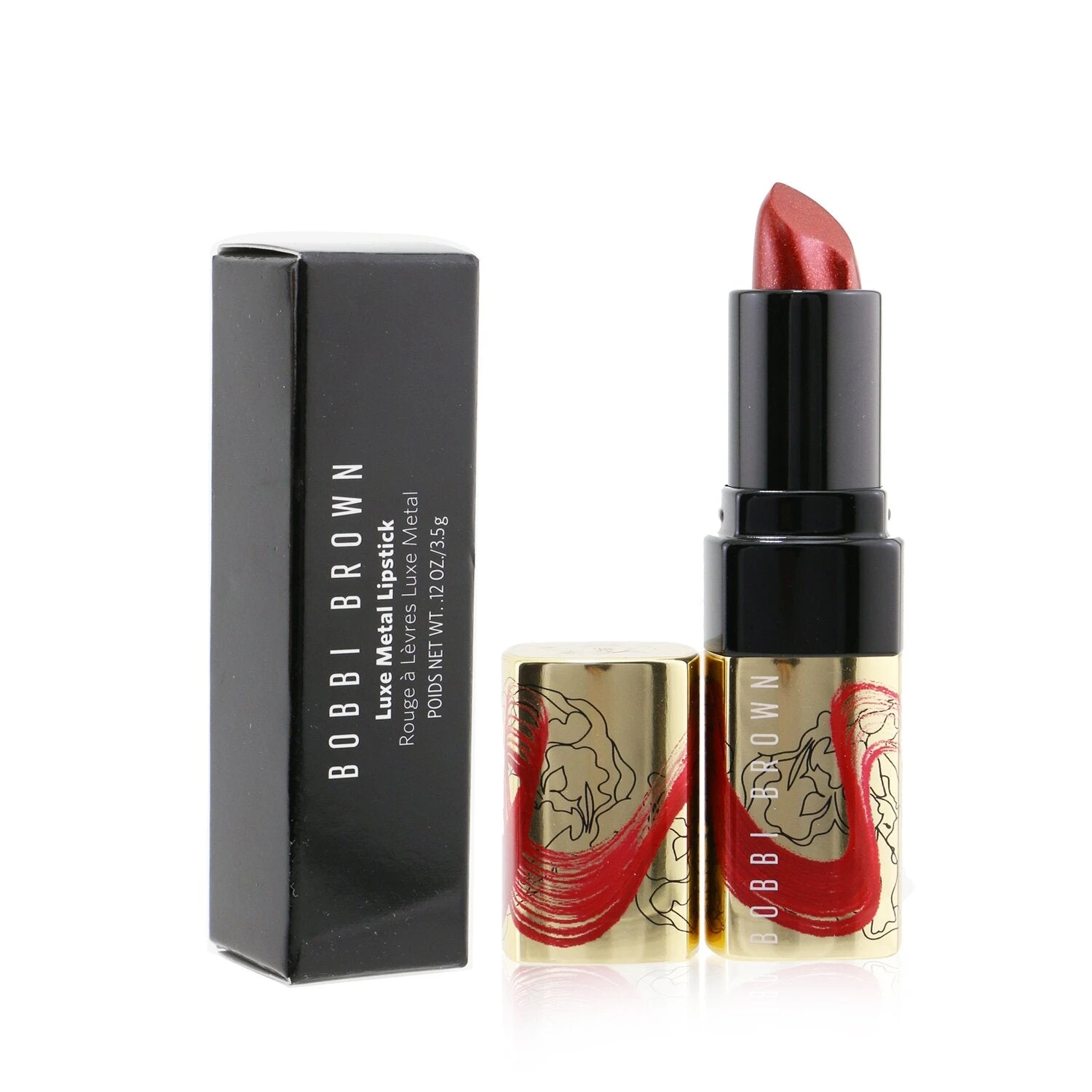 Bobbi Brown Luxe Metal Lipstick (Stroke Of Luck Collection) - # Red Fortune (A Warm Red) 3.5g/0.12oz 3 Bobbi Brown Luxe Metal Lipstick (Stroke Of Luck Collection) - # Red Fortune (A Warm Red) 3.5g/0.12oz - Image 3